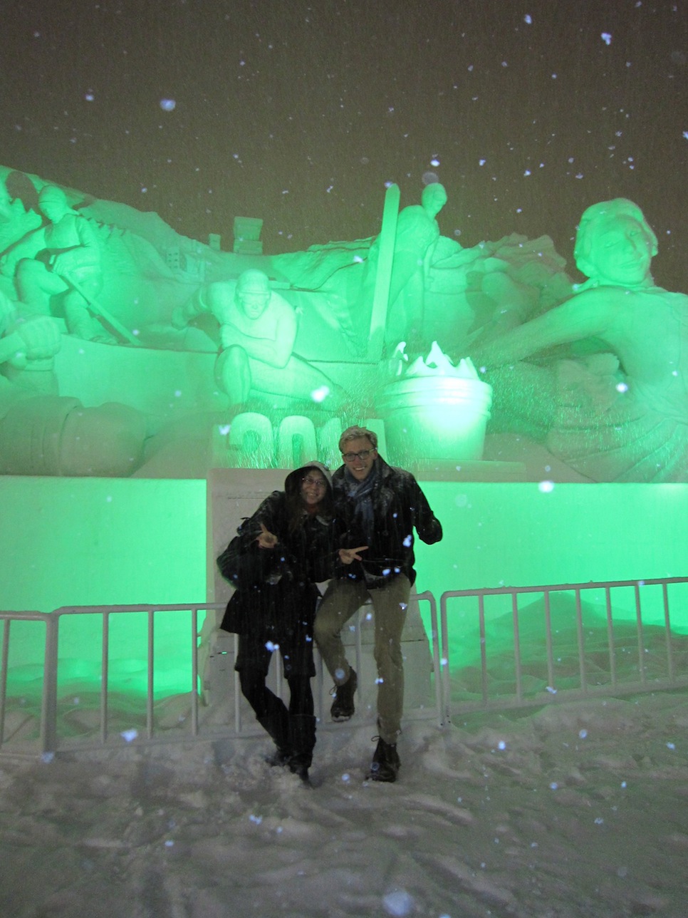 POSING IN FRONT OF THE SOCHI OLYMPICS SCULPTURE WITH EMI